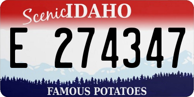 ID license plate E274347