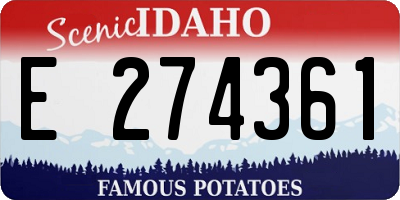 ID license plate E274361