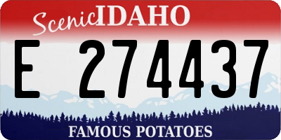 ID license plate E274437