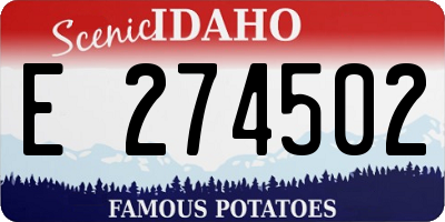 ID license plate E274502