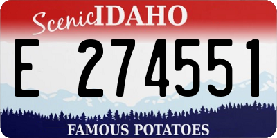 ID license plate E274551