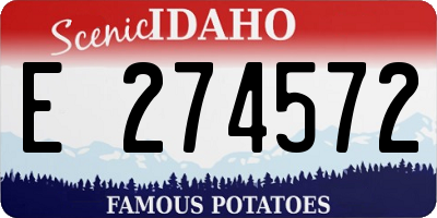 ID license plate E274572