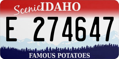 ID license plate E274647