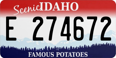 ID license plate E274672