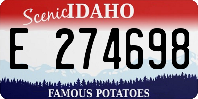 ID license plate E274698