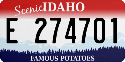ID license plate E274701