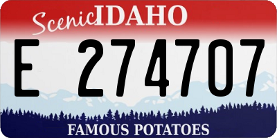 ID license plate E274707