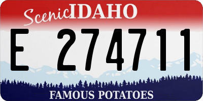 ID license plate E274711