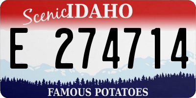 ID license plate E274714