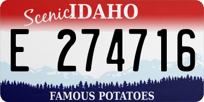 ID license plate E274716