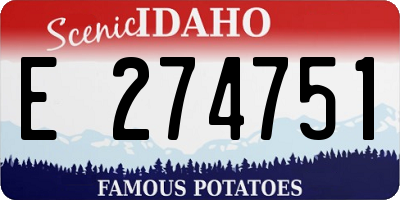 ID license plate E274751