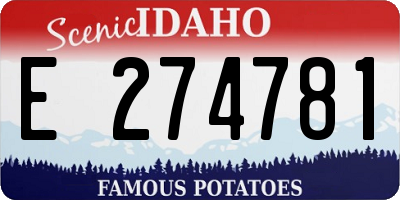 ID license plate E274781