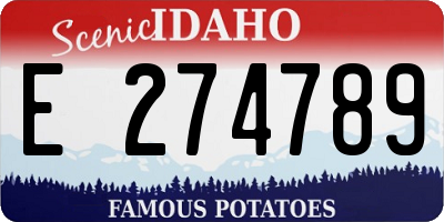 ID license plate E274789
