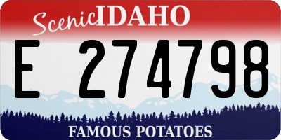ID license plate E274798