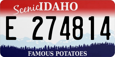 ID license plate E274814