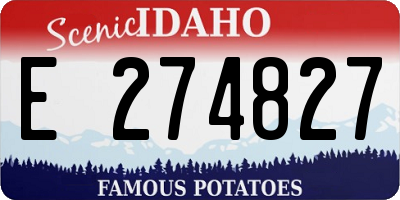 ID license plate E274827