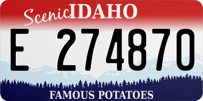 ID license plate E274870