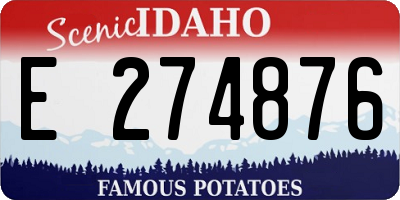 ID license plate E274876