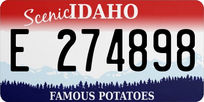 ID license plate E274898