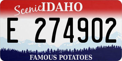 ID license plate E274902