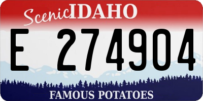 ID license plate E274904