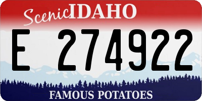 ID license plate E274922