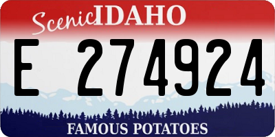 ID license plate E274924