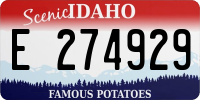 ID license plate E274929