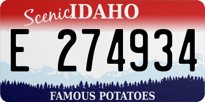 ID license plate E274934