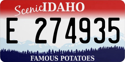 ID license plate E274935