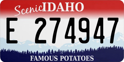 ID license plate E274947