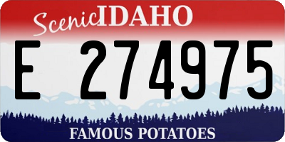 ID license plate E274975