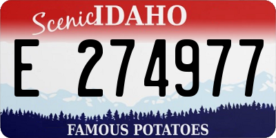 ID license plate E274977