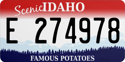 ID license plate E274978
