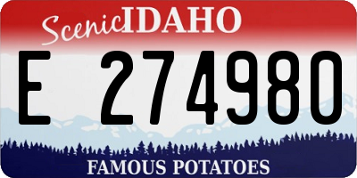 ID license plate E274980