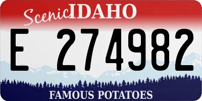 ID license plate E274982
