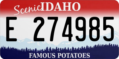 ID license plate E274985