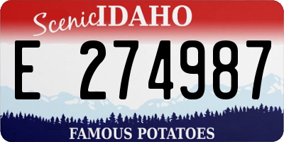 ID license plate E274987