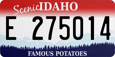 ID license plate E275014