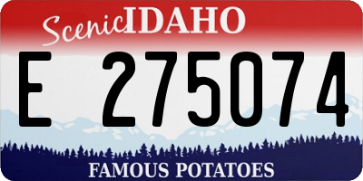 ID license plate E275074