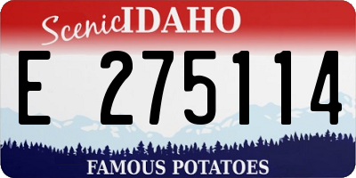 ID license plate E275114