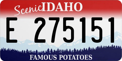 ID license plate E275151