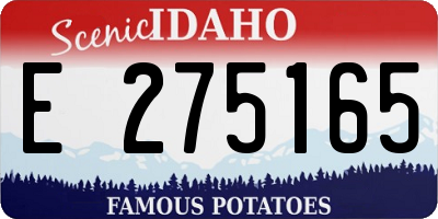 ID license plate E275165