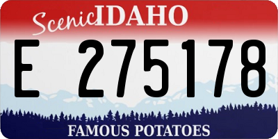 ID license plate E275178