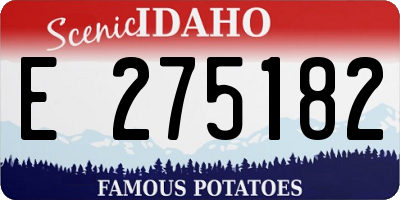 ID license plate E275182