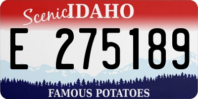 ID license plate E275189