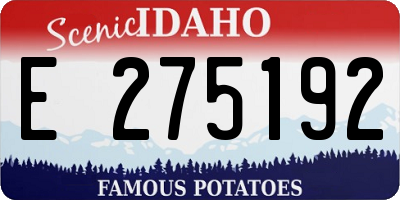 ID license plate E275192