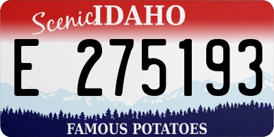 ID license plate E275193