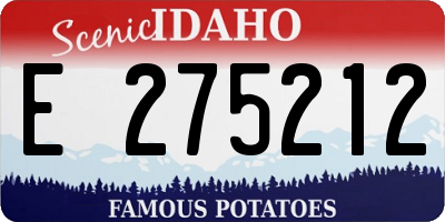 ID license plate E275212