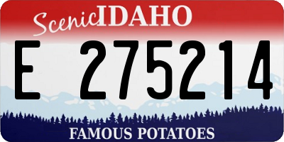ID license plate E275214